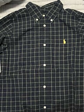 Ralph Lauren Navy & Green Plaid Shirt with Yellow Windowpane